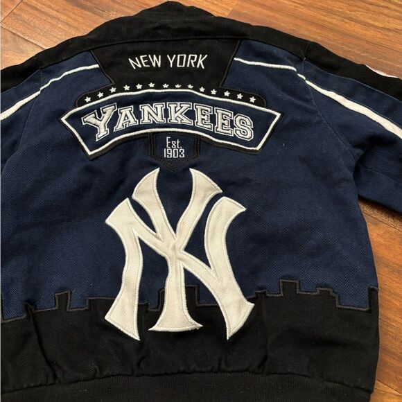 New York Yankees Vintage Moto Bomber Jacket Embroidered RARE - Picture 5 of 9